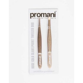 Promani Rose Altın Eğik Uçlu-Sivri Uçlu Cımbız Seti 2'li