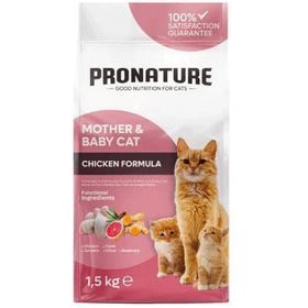 Pronature 1.5 kg Mother Baby Anne ve Bebek Kediler İçin Tavuklu ve Pirinçli Kedi Maması
