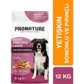 Pronature Derma Shine Somonlu ve Pirinçli 12 kg Orta ve Büyük Irk Yetişkin Kuru Köpek Maması