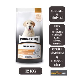 Pronature Derma Shine Somonlu ve Pirinçli 12 kg Orta ve Büyük Irk Yetişkin Kuru Köpek Maması