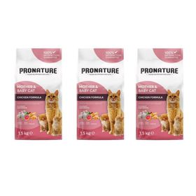 Pronature Mother And Baby Tavuk Etli 3x1.5 kg Kuru Kedi Maması
