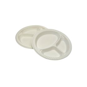 Propack 26 cm 10'lu Üç Bölmeli Plastik Tabak