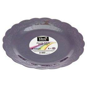 Propack Mor 6'lı 23 cm Kristal Tabak