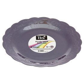 Propack Mor 6'lı 23 cm Kristal Tabak