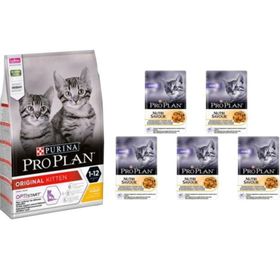 Proplan Kitten Junior Yavru Tavuklu Chicken 1.5 kg Kedi Maması + 5 Adet Kitten Yavru Yaş Kedi Maması