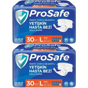 Prosafe 2 Paket 30'lu L-Büyük Boy Bel Bantlı Tekstil Yüzey Yetişkin Hasta Bezi