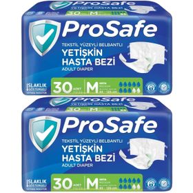 Prosafe 2 Paket 30'lu M-Orta Boy Bel Bantlı Tekstil Yüzey Yetişkin Hasta Bezi