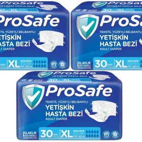 Prosafe 3 Paket 30'lu XL-Extra Large Boy Bel Bantlı Tekstil Yüzey Yetişkin Hasta Bezi