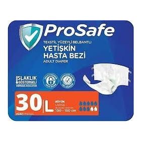 Prosafe 30'lu Large Islaklık Göstergeli Belbantlı Yetişkin Hasta Bezi