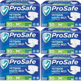 Prosafe 6 Paket 30'lu M-Orta Boy Bel Bantlı Tekstil Yüzey Yetişkin Hasta Bezi