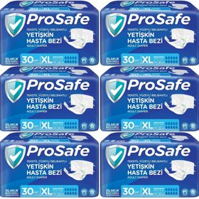 Prosafe 6 Paket 30'lu XL-Extra Large Boy Bel Bantlı Tekstil Yüzey Yetişkin Hasta Bezi