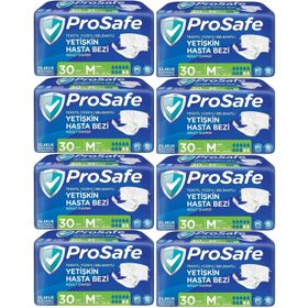 Prosafe 8 Paket 30'lu M-Orta Boy Bel Bantlı Tekstil Yüzey Yetişkin Hasta Bezi