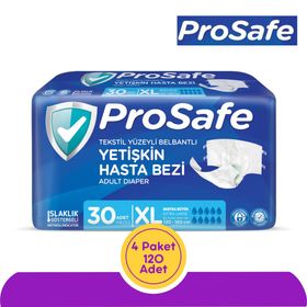 Prosafe Belbantlı Tekstil Yüzey XL 120 Adet Yetişkin Hasta Bezi