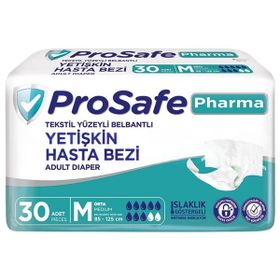 Prosafe Pharma Tekstil Yüzeyli Belbantlı Medium 30 Adet Hasta Bezi