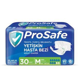 Prosafe Pharma Tekstil Yüzeyli Belbantlı Medium 30 Adet Hasta Bezi