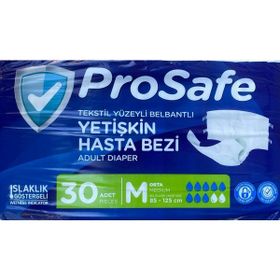Prosafe Tekstil Yüzeyli Belbantlı M 60 Adet Yetişkin Hasta Bezi