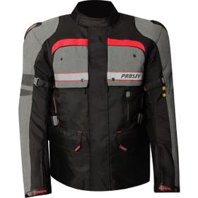 Prosev AT2202 Long Siyah Gri Kırmızı Motosiklet Montu