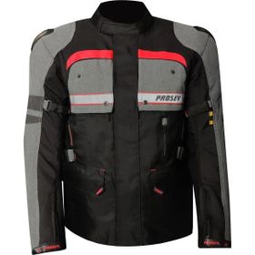 Prosev AT2202 Long Siyah Gri Kırmızı Motosiklet Montu