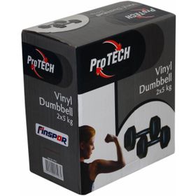 Protech AGRDMBPRT005 Siyah 5 Kg Çiftli Vinyl Dambıl