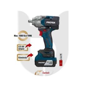 Proter PST 1522 WS Kömürsüz 20V 4.0 Ah Darbeli Şarjlı Somun Sökme Makinesi