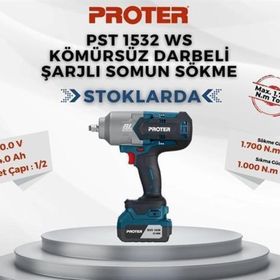 Proter PST 1532 WS Kömürsüz 20V 4.0 Ah Darbeli Şarjlı Somun Sökme Makinesi