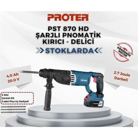 Proter PST 870 HD 20 V 4 Ah Akülü Pnömatik Kırıcı Delici Matkap