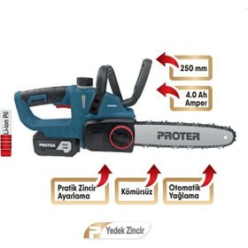 Proter PST125 ST Şarjlı Zincirli Dal Kesme