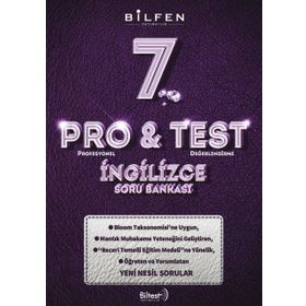 Pro&Test 7. Sınıf İngilizce Yeni Nesil Soru Bankası-Bilfen Yayınları