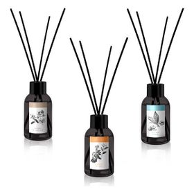 Prova 3x100 ml Amber ve Vanilya Ferahlığı ile Peach Tea Cotton Flower Bambu Çubuklu Oda Kokusu