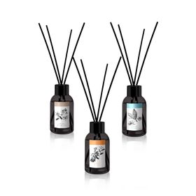 Prova 3x100 ml Amber ve Vanilya Ferahlığı ile Peach Tea Cotton Flower Bambu Çubuklu Oda Kokusu