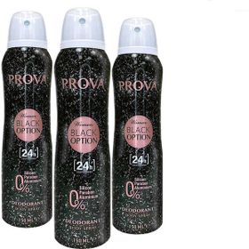 Prova Black Option 3x150 ml Kadın Sprey Deodorant