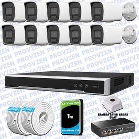 Provzen Hikvision 10 IP Kameralı Colorvu Hibrit Güvenlik Kamerası