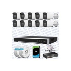Provzen Hikvision 10 IP Kameralı Colorvu Hibrit Güvenlik Kamerası