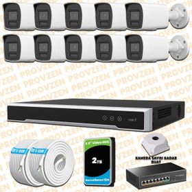 Provzen Hikvision 10 IP Kameralı Colorvu Hibrit Güvenlik Kamerası