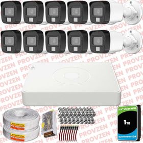 Provzen Hikvision 10 Kameralı Colorvu Hibrit Güvenlik Kamerası