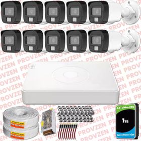 Provzen Hikvision 10 Kameralı Colorvu Hibrit Güvenlik Kamerası