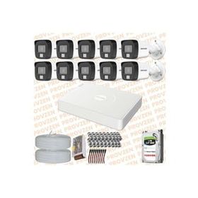 Provzen Hikvision 10 Kameralı Colorvu Hibrit Güvenlik Kamerası