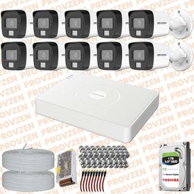 Provzen Hikvision 10 Kameralı Colorvu Hibrit Güvenlik Kamerası