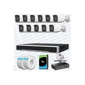 Provzen Hikvision 11 IP Kameralı Colorvu Hibrit Güvenlik Kamerası