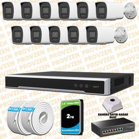 Provzen Hikvision 11 IP Kameralı Colorvu Hibrit Güvenlik Kamerası