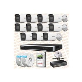 Provzen Hikvision 11 IP Kameralı Colorvu Hibrit Güvenlik Kamerası