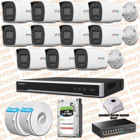 Provzen Hikvision 11 IP Kameralı Colorvu Hibrit Güvenlik Kamerası
