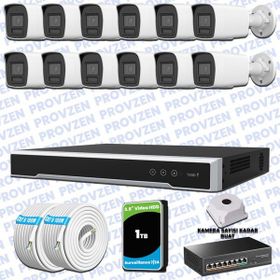 Provzen Hikvision 12 IP Kameralı Colorvu Hibrit Güvenlik Kamerası