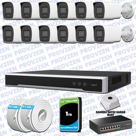 Provzen Hikvision 12 IP Kameralı Colorvu Hibrit Güvenlik Kamerası