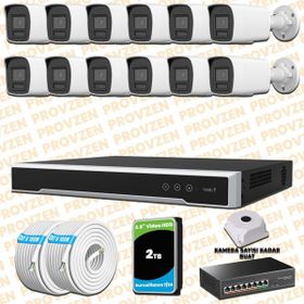 Provzen Hikvision 12 IP Kameralı Colorvu Hibrit Güvenlik Kamerası