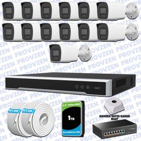 Provzen Hikvision 13 IP Kameralı Colorvu Hibrit Güvenlik Kamerası