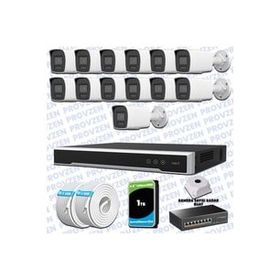 Provzen Hikvision 13 IP Kameralı Colorvu Hibrit Güvenlik Kamerası