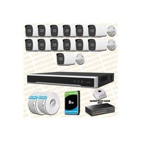 Provzen Hikvision 13 IP Kameralı Colorvu Hibrit Güvenlik Kamerası