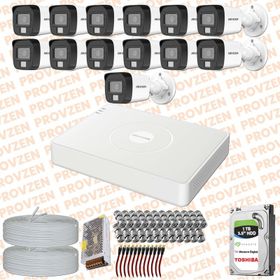 Provzen Hikvision 13 Kameralı Colorvu Hibrit Güvenlik Kamerası