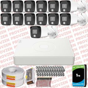 Provzen Hikvision 13 Kameralı Colorvu Hibrit Güvenlik Kamerası